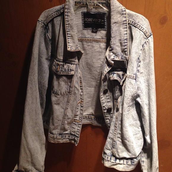 Acid wash jacket jean jacket