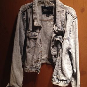 Acid wash jacket jean jacket