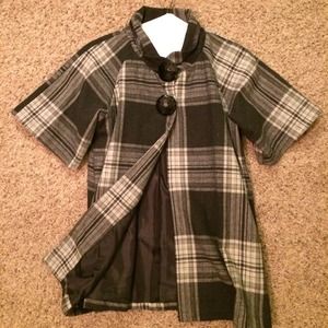 Charcoal and white swing jacket