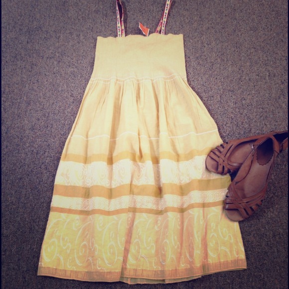 Yellow Embroidered Sundress NWT