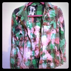 Green Bleached Flannel One of a Kind