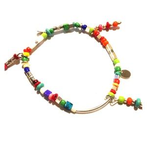 Rainbow Bright Colorful Silver Charm Bracelet