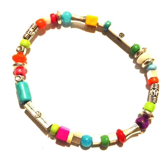 Rainbow Bright Colorful Silver bracelet