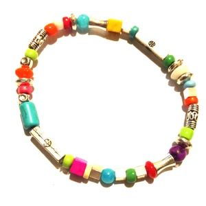Rainbow Bright Colorful Silver bracelet