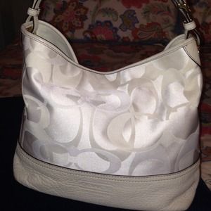 COACH white large hobo bag
