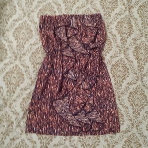 Strapless ruffle tunic dresd