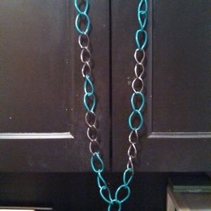 Teal And Silver Necklace