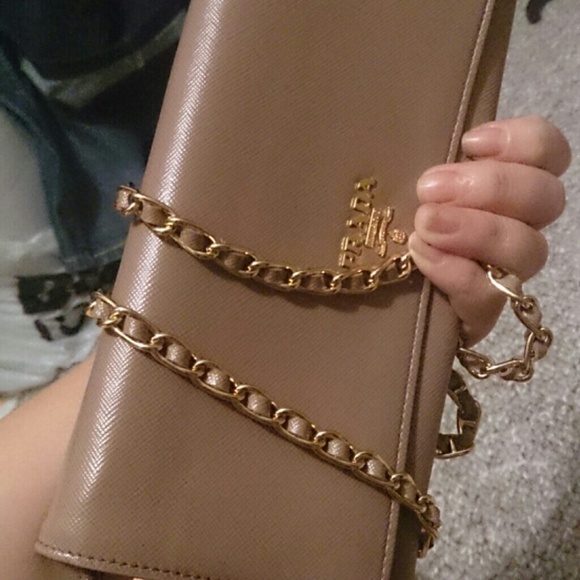 PRADA clutch on gold chain