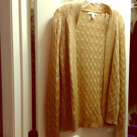 Gold metallic cardigan. Size L. Worn 3-4 times.