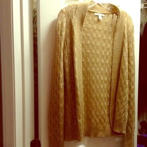Gold metallic cardigan. Size L. Worn 3-4 times.