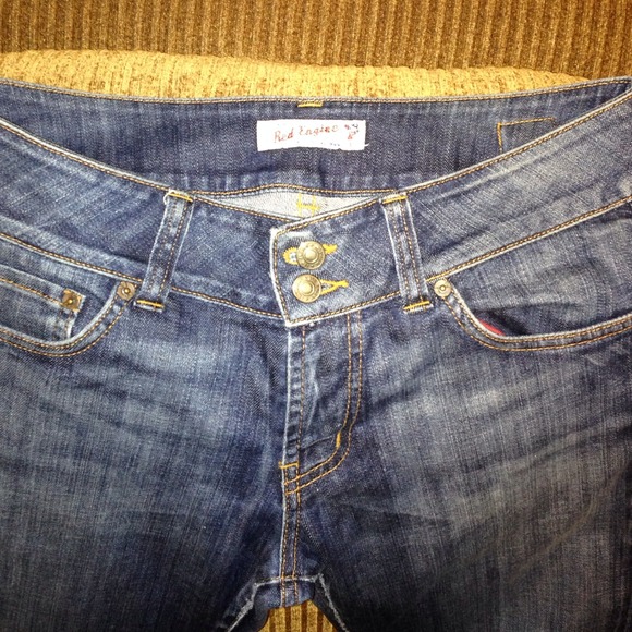 Red Engine blue jeans