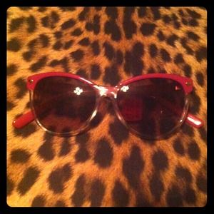 Betsey Johnson Retro Pink/Clear Sunglasses