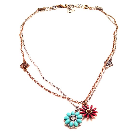 Reversible Lucky Brand Flowers Necklace