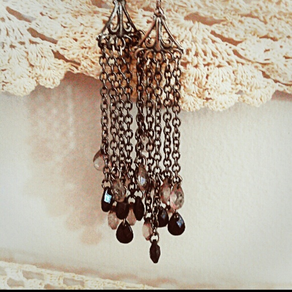 *GIFTED* Black & pink crystal earrings