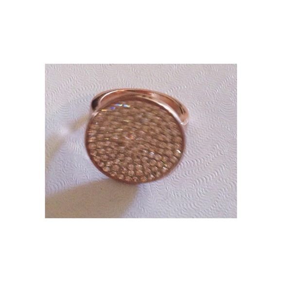 Rose Gold Disk Studded Statement Ring
