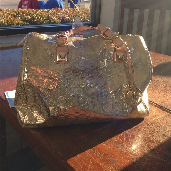 Michael Kors Handbags - Sold MICHAEL Michael Kors GOLD LARGE GRAYSON