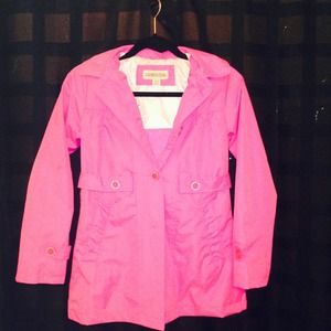"London fog" HOT Pink rain coat!