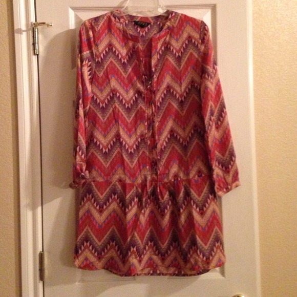 Drop waist aztec southwestern printed dress