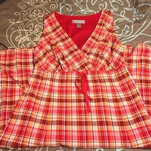 Liz Claiborne red plaid dress on Sale