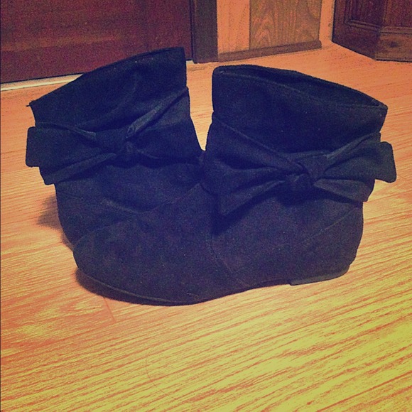 Black suede booties
