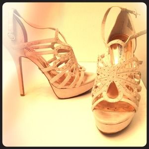 Tan Rhinestone Jennifer Lopez Brand Heels