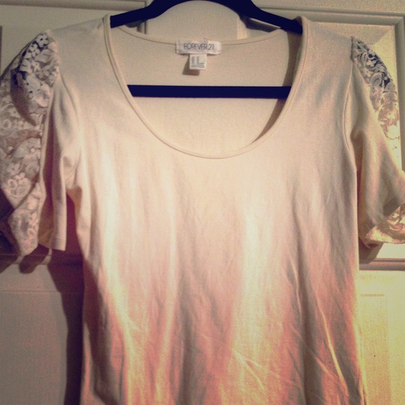 XXI Cream Lace T-Shirt