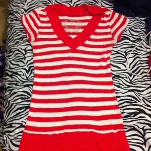 Pink and white womens shirt