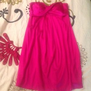 Hot pink strapless dress