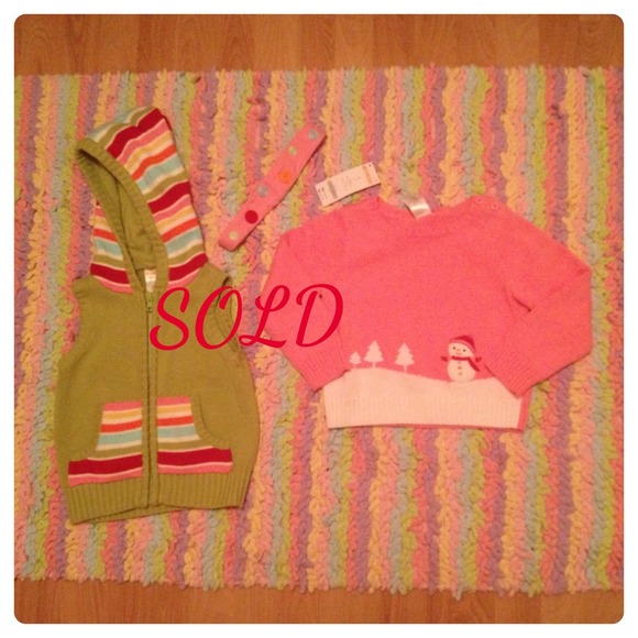 Gymboree Cozy Cutie Sweater Vest and Pink Sweater - Picture 1 of 1