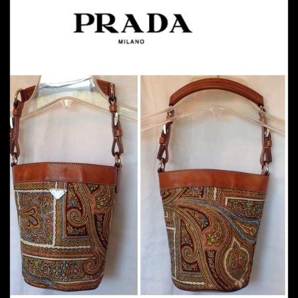 🔴RESERVED🔴PRADA Small Bucket in Paisley  Leather