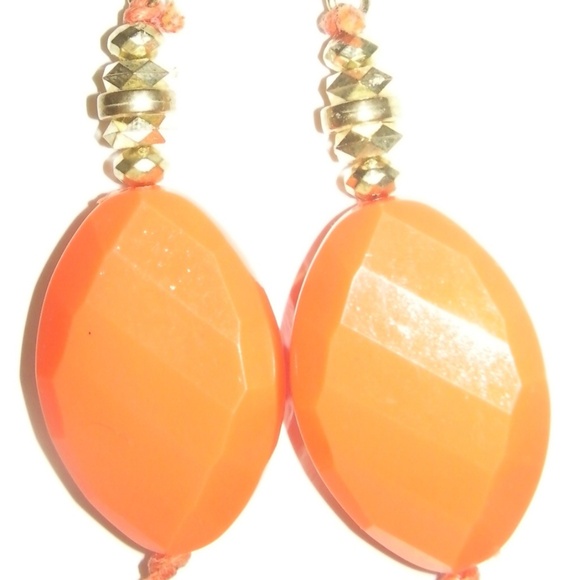 Orange Gold Like Hook Dangle Earrings