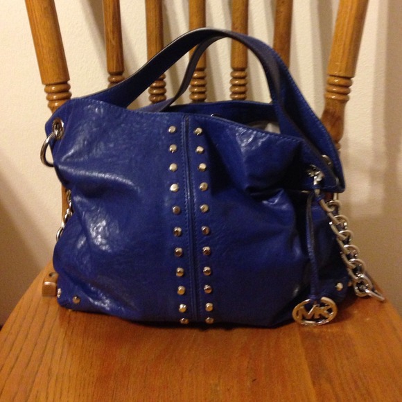 NWT Royal BlueLeather Michael Kors Uptown Astor