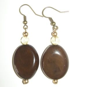 Brown Tone Beaded Drop Earrings