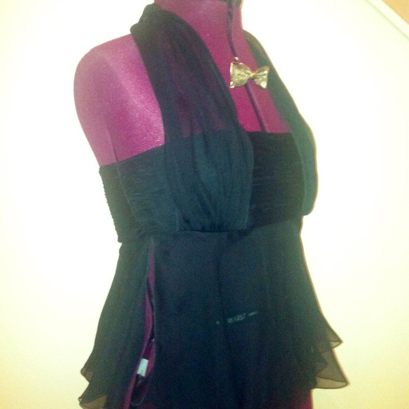 Valentino Tops - ‼️❌SOLD❌‼️Valentino Rare Black Silk Halter Top White Label Iconic Luxury Style