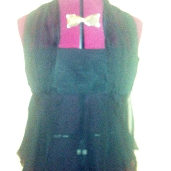 ‼️❌SOLD❌‼️Valentino Rare Black Silk Halter Top White Label Iconic Luxury Style - Picture 2 of 6