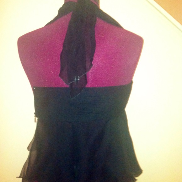 ‼️❌SOLD❌‼️Valentino Rare Black Silk Halter Top White Label Iconic Luxury Style - Picture 3 of 6