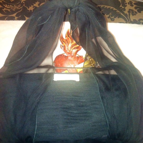 ‼️❌SOLD❌‼️Valentino Rare Black Silk Halter Top White Label Iconic Luxury Style - Picture 4 of 6