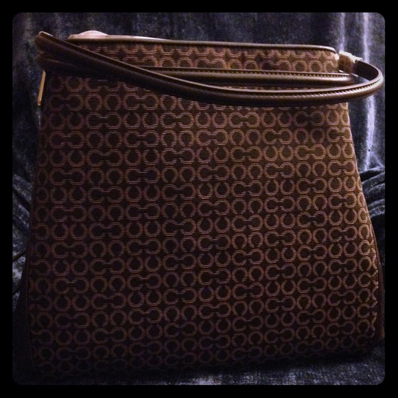 NWT Brown monogrammed Coach purse large
