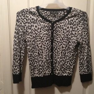 Leopard Express cardigan sweater