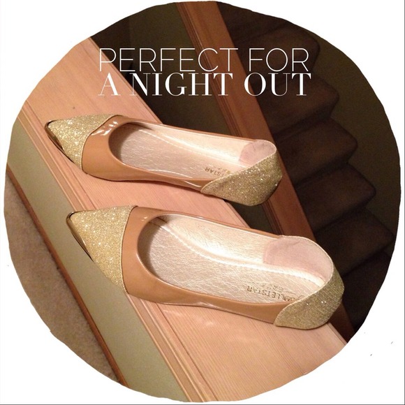 BALLETSTAR Shoes - Gold & Beige Sparkly Flats