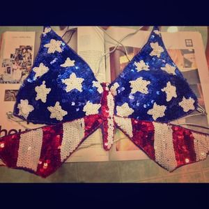 Sequined American flag top
