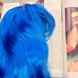Blue wig