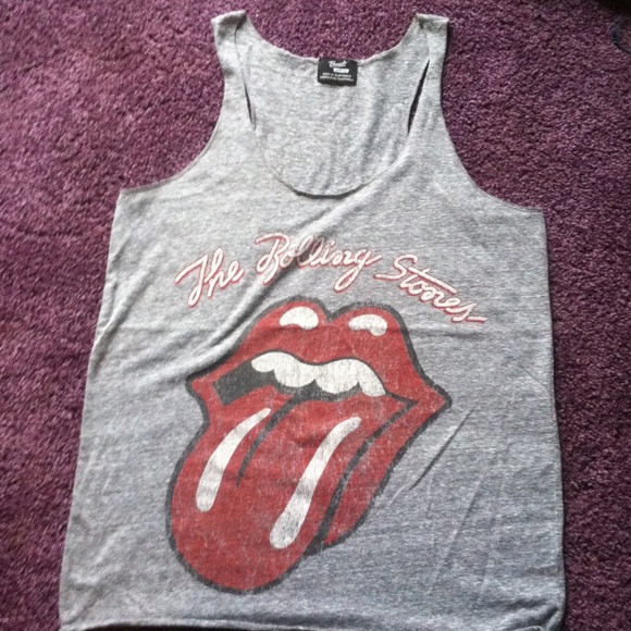 Grey Rolling Stones tank top