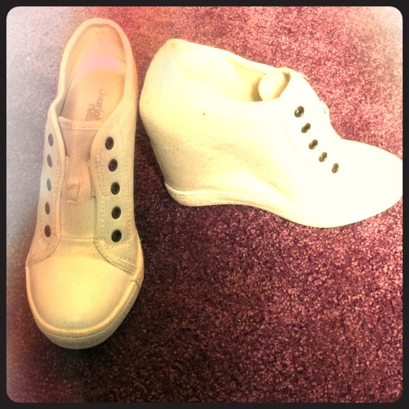 White sneaker wedges