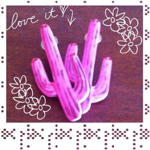 Pink cactus earrings