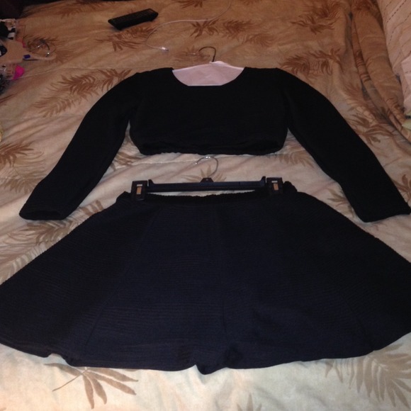 Crop top with matching skirt