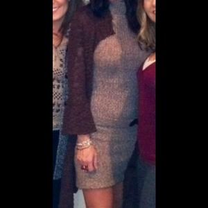 Sweater dress with long sweater