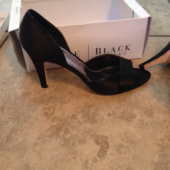 Black satin shoes