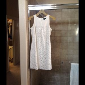 White and silver cocktail dress