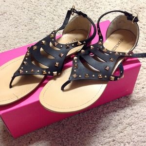 Studded, black sandals